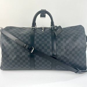 Louis Vuitton Damier Graphite Keepall Bandouliere 55 Travel Duffle Bag